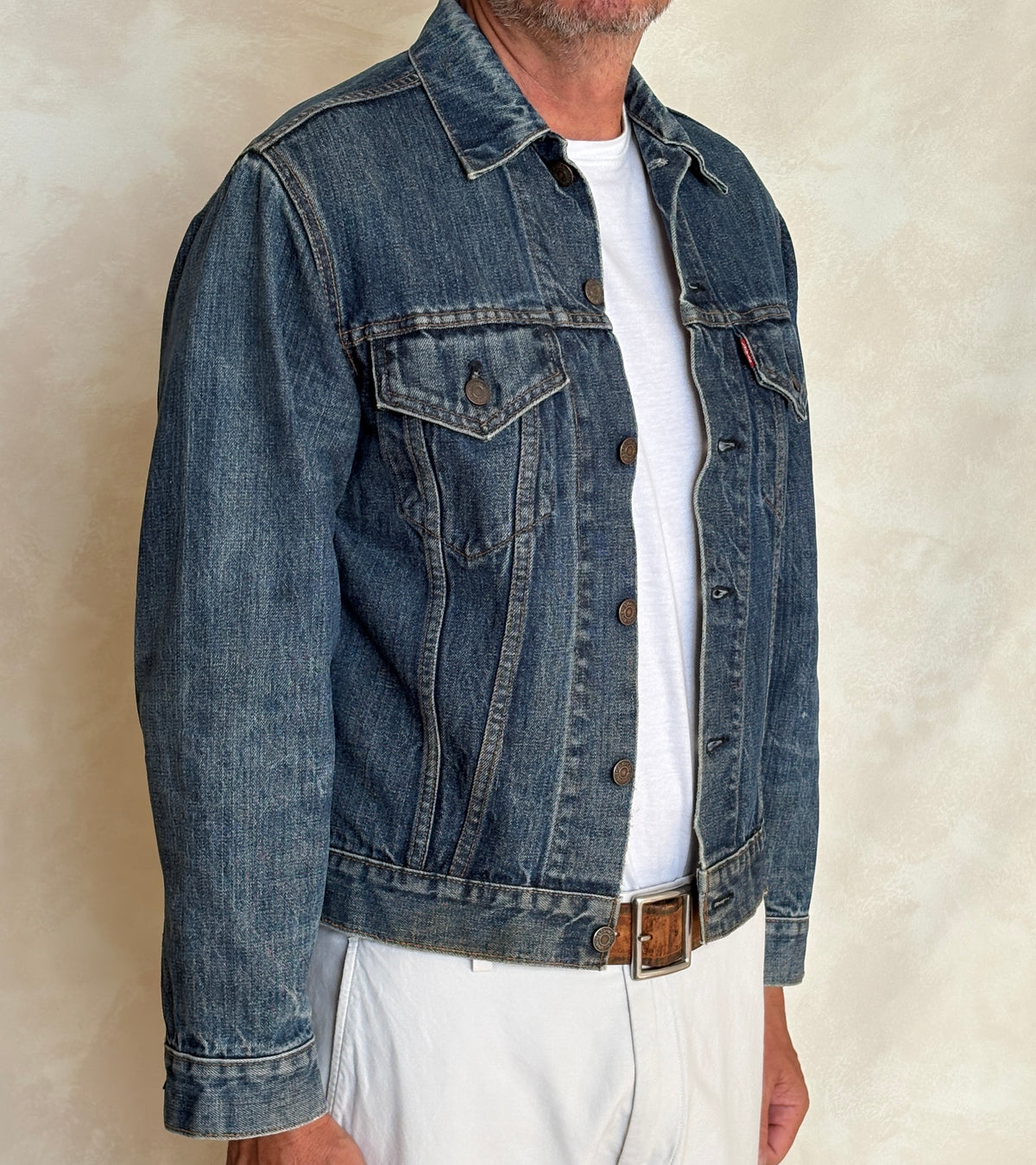 Size 38US / 48EU. Vintage Early 70s 2 pocket Levi’s Denim Jacket 70505 – Single Stitch, Made in USA-AJ357 Studio