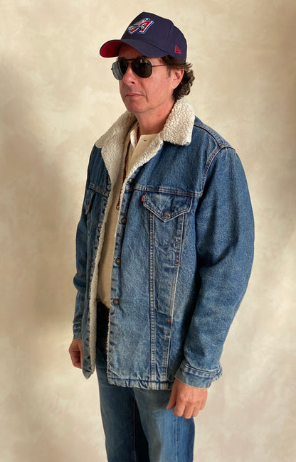 Size 46US/56EU. 4 pockets Vintage Levis fleece Jacket Made in USA.-AJ357 Studio