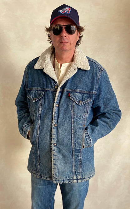 Size 46US/56EU. 4 pockets Vintage Levis fleece Jacket Made in USA.-AJ357 Studio