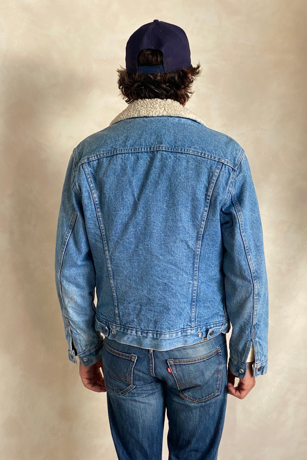 Size 40 US (50 EU). 4 pockets Vintage Levis sherpa fleece Jacket Made in USA.-AJ357 Studio