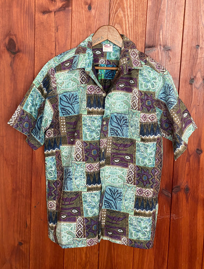Vintage 60s Hawaiian Cotton Shirt - Size L, Made in USA by Go Bearfoot-AJ357 Studio