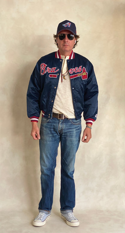 Size Large Youth 90s Vintage Braves Starter Jacket | Retro Athletic Style-AJ357 Studio