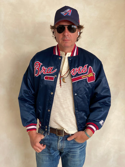 Size Large Youth 90s Vintage Braves Starter Jacket | Retro Athletic Style-AJ357 Studio