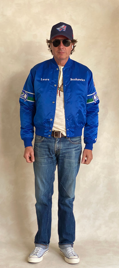 Medium. Vintage 80S Seahawks satin Starter jacket made in USA-AJ357 Studio