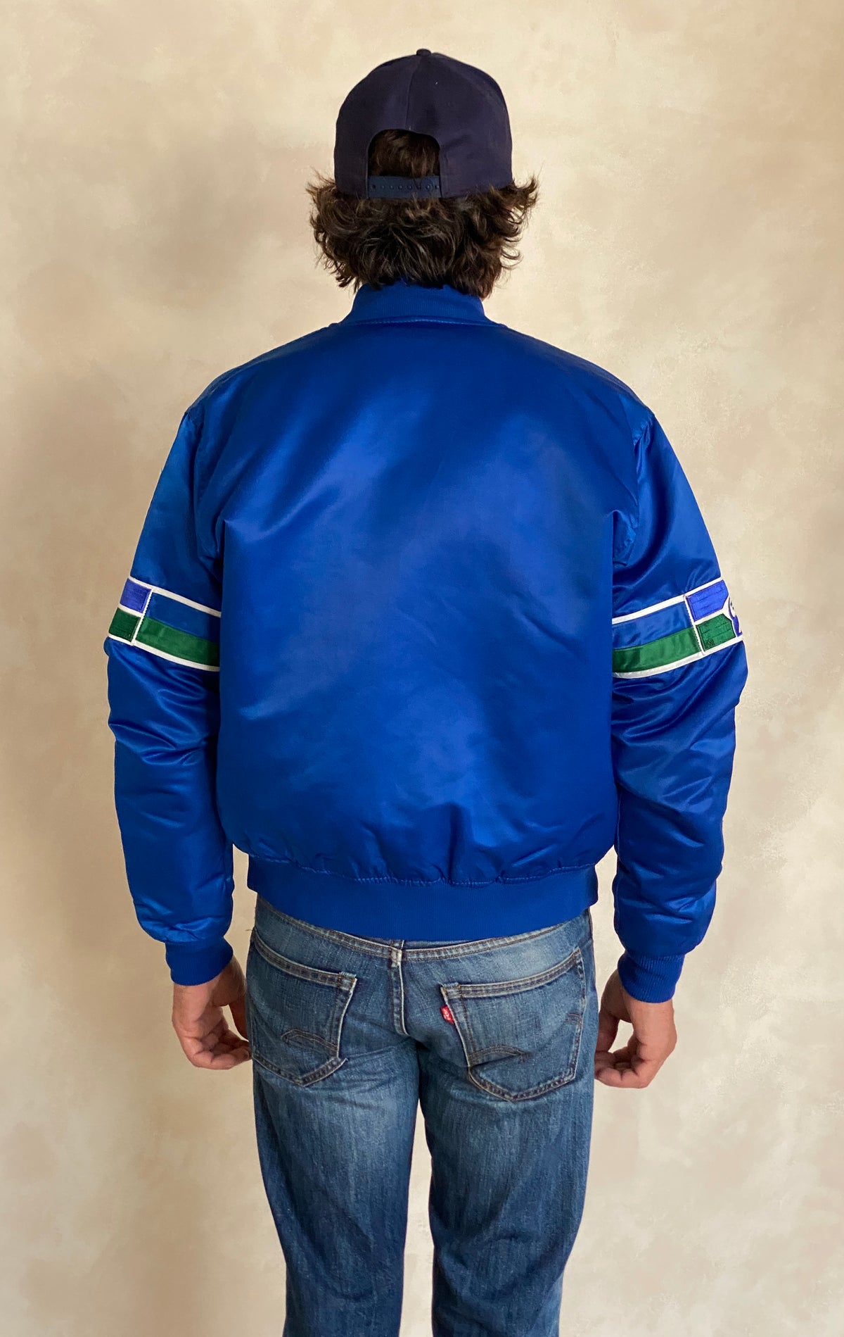 Medium. Vintage 80S Seahawks satin Starter jacket made in USA-AJ357 Studio