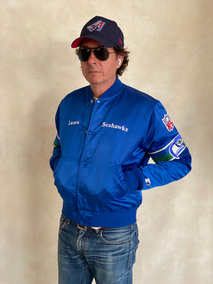 Medium. Vintage 80S Seahawks satin Starter jacket made in USA-AJ357 Studio