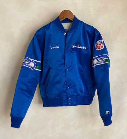 Medium. Vintage 80S Seahawks satin Starter jacket made in USA-AJ357 Studio