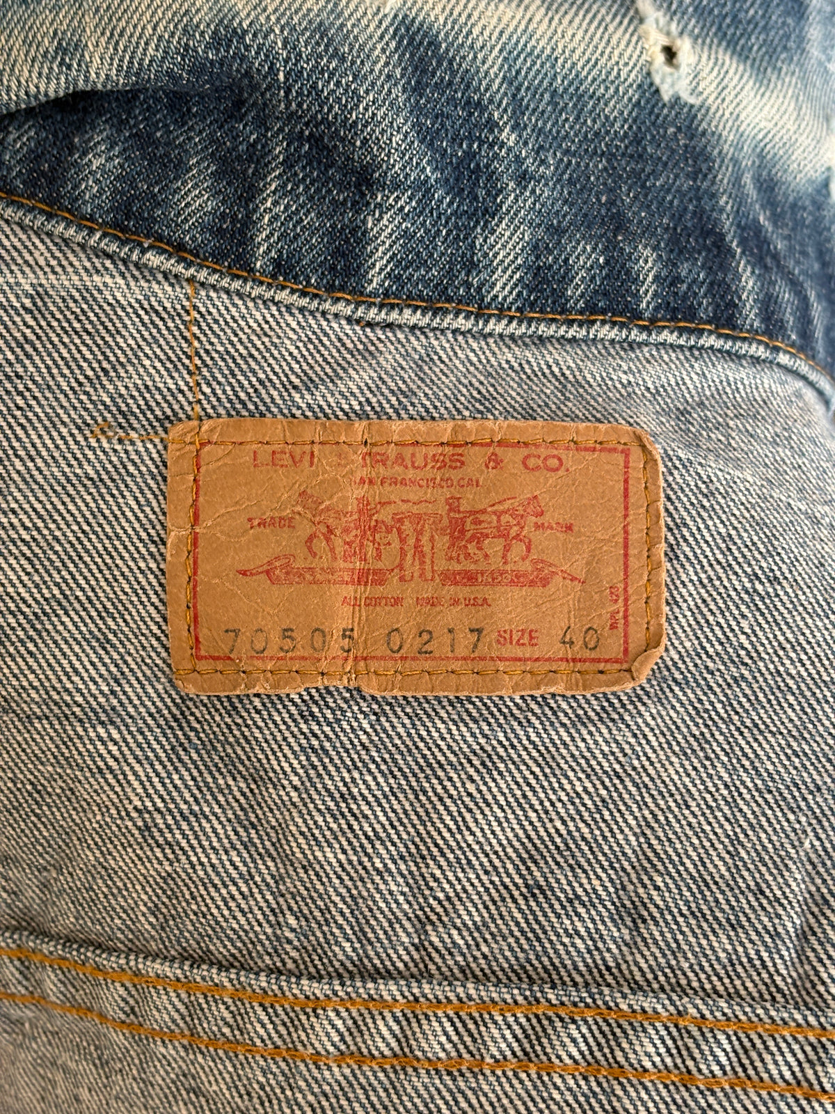 Size 40US / 50EU. Levi’s 70505 – Vintage 70s 2-Pocket Jacket – USA Made-AJ357 Studio