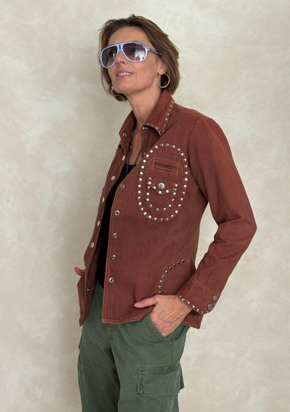Vintage “Whip-O-Will” Studded Western Shirt – Rust Brown Cotton Size 13