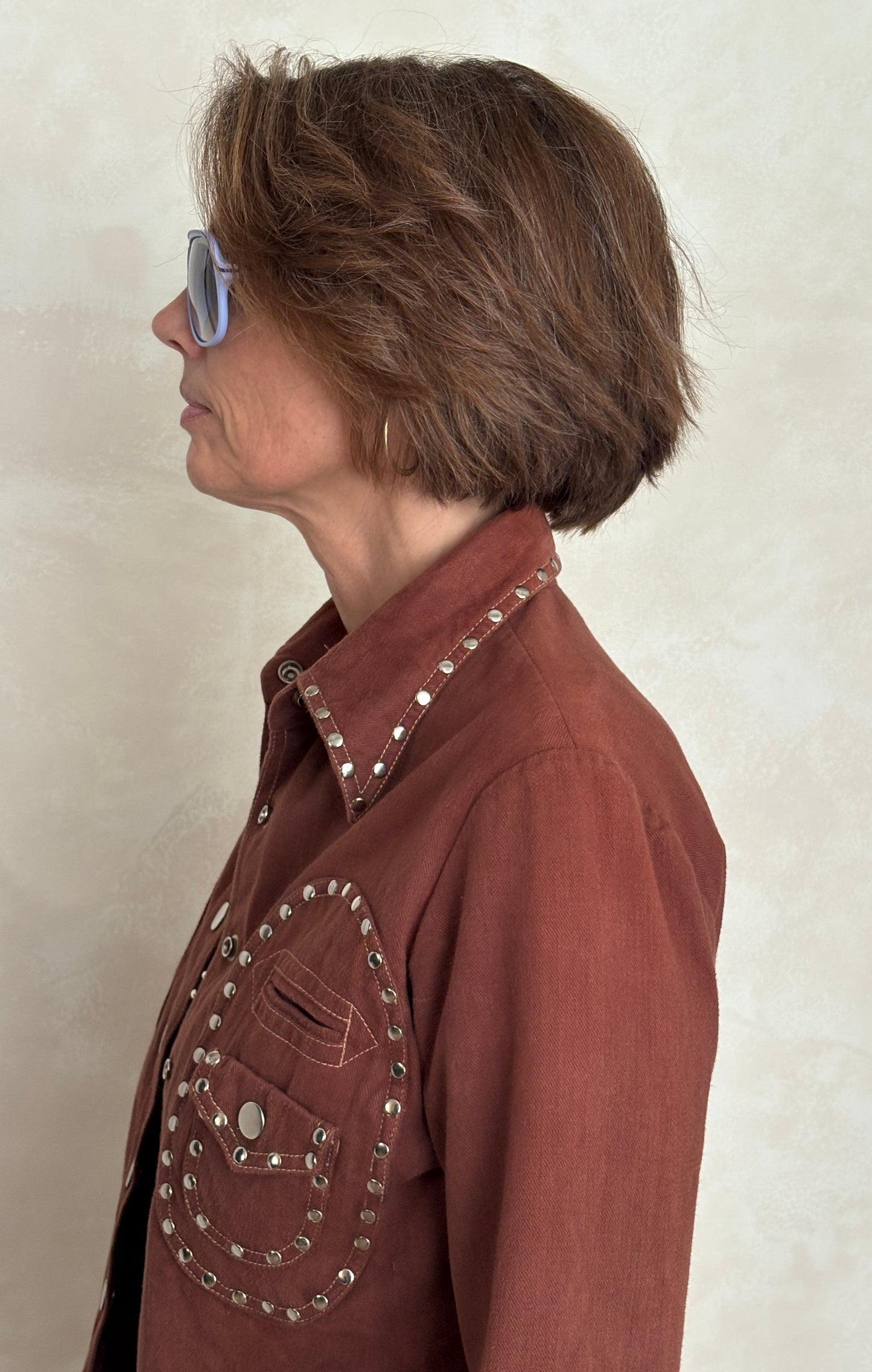 Vintage “Whip-O-Will” Studded Western Shirt – Rust Brown Cotton Size 13