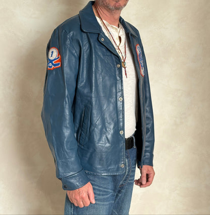 Size 44US / 54EU .Vintage Leather Hockey Jacket Men’s – Soft Canadian Leather – Made in Canada-AJ357 Studio