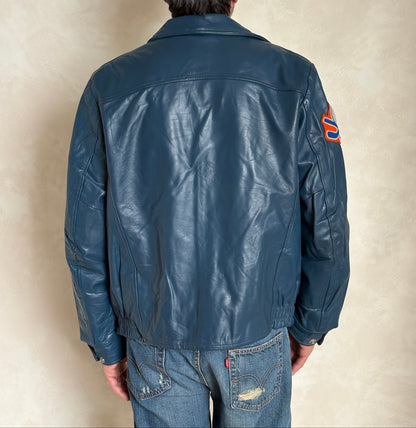 Size 44US / 54EU .Vintage Leather Hockey Jacket Men’s – Soft Canadian Leather – Made in Canada-AJ357 Studio