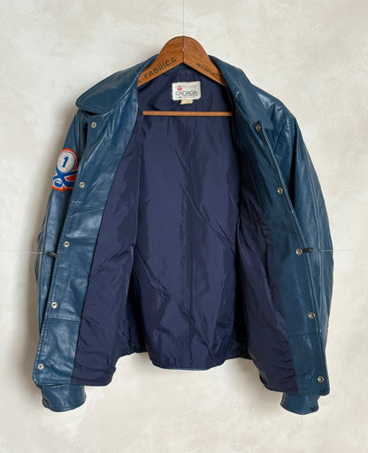 Size 44US / 54EU .Vintage Leather Hockey Jacket Men’s – Soft Canadian Leather – Made in Canada-AJ357 Studio