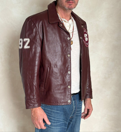 Size 44US / 54EU Vintage Varsity Leather Jacket – Canadian Made – College Style-AJ357 Studio