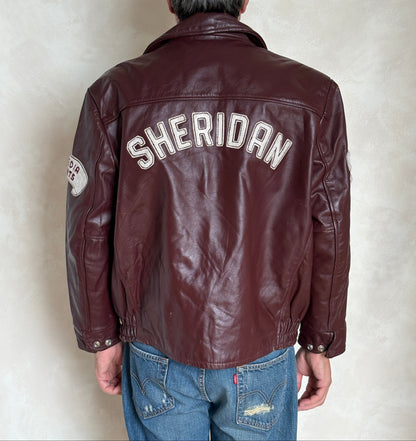 Size 44US / 54EU Vintage Varsity Leather Jacket – Canadian Made – College Style-AJ357 Studio