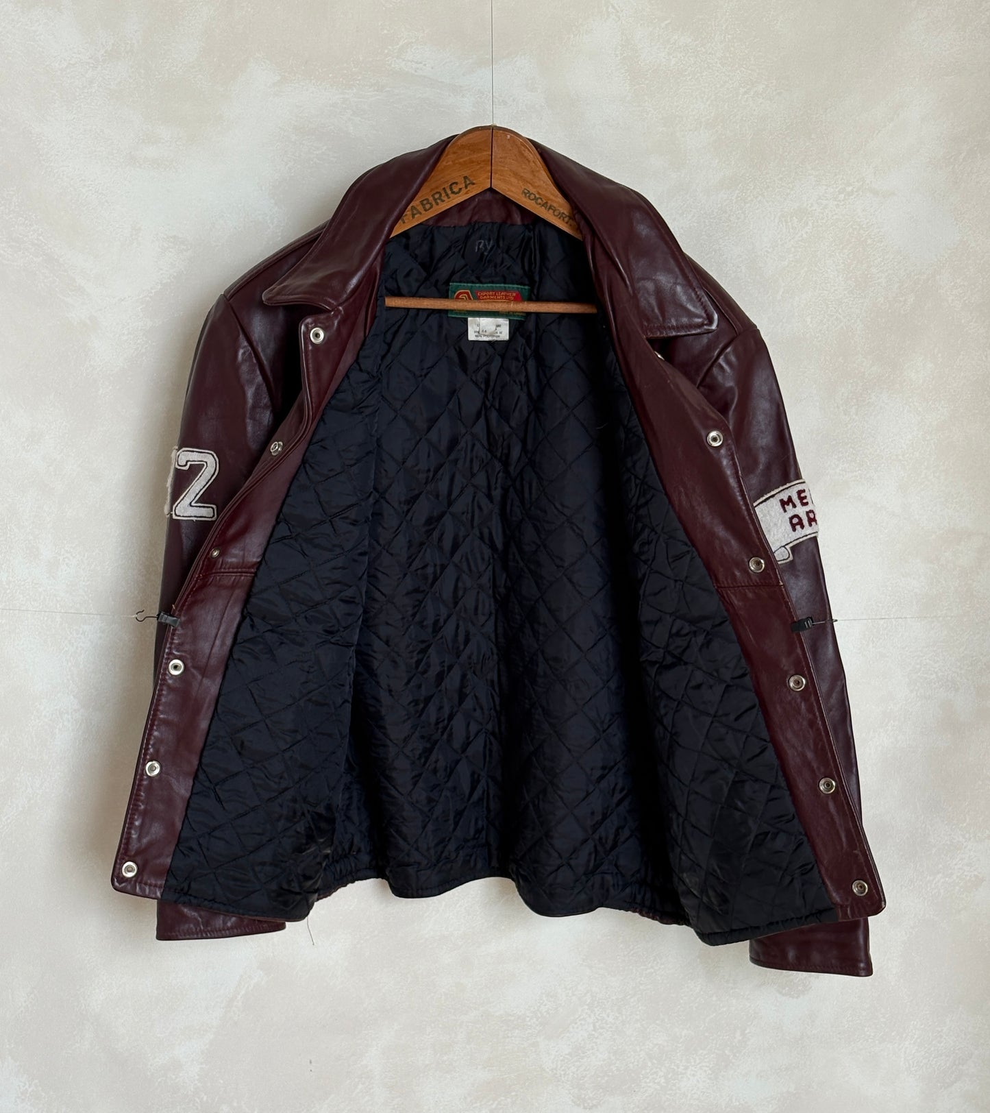 Size 44US / 54EU  Vintage Varsity Leather Jacket – Canadian Made – College Style