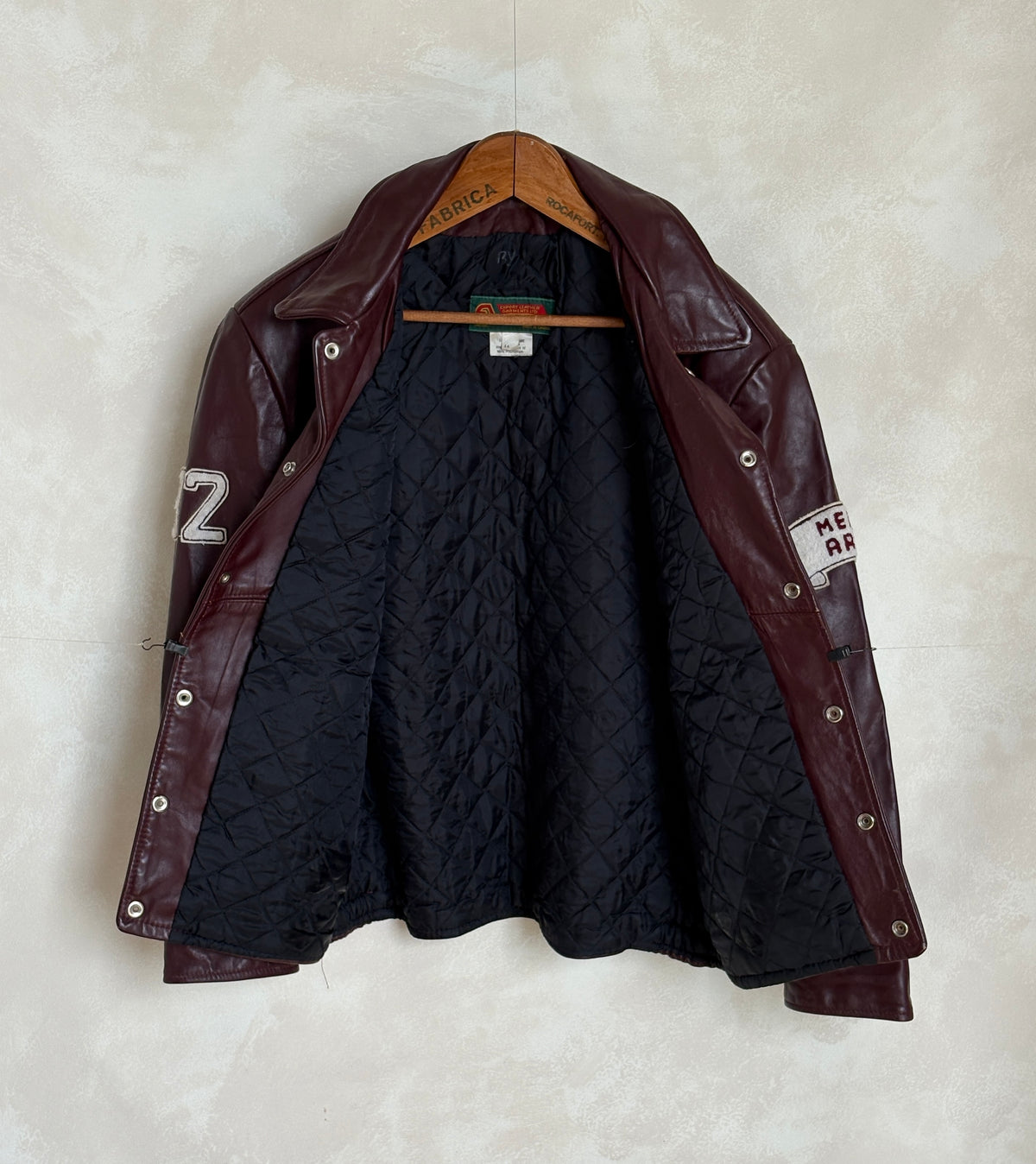 Size 44US / 54EU Vintage Varsity Leather Jacket – Canadian Made – College Style-AJ357 Studio
