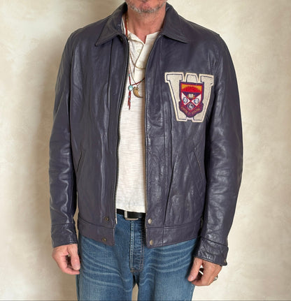 Size 42US / 52EU Vintage Leather Hockey Jacket Men’s – Soft Canadian Leather – Made in Canada-AJ357 Studio