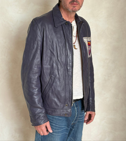 Size 42US / 52EU Vintage Leather Hockey Jacket Men’s – Soft Canadian Leather – Made in Canada-AJ357 Studio