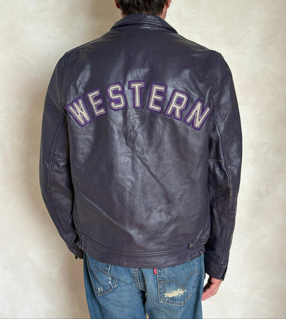 Size 42US / 52EU Vintage Leather Hockey Jacket Men’s – Soft Canadian Leather – Made in Canada-AJ357 Studio