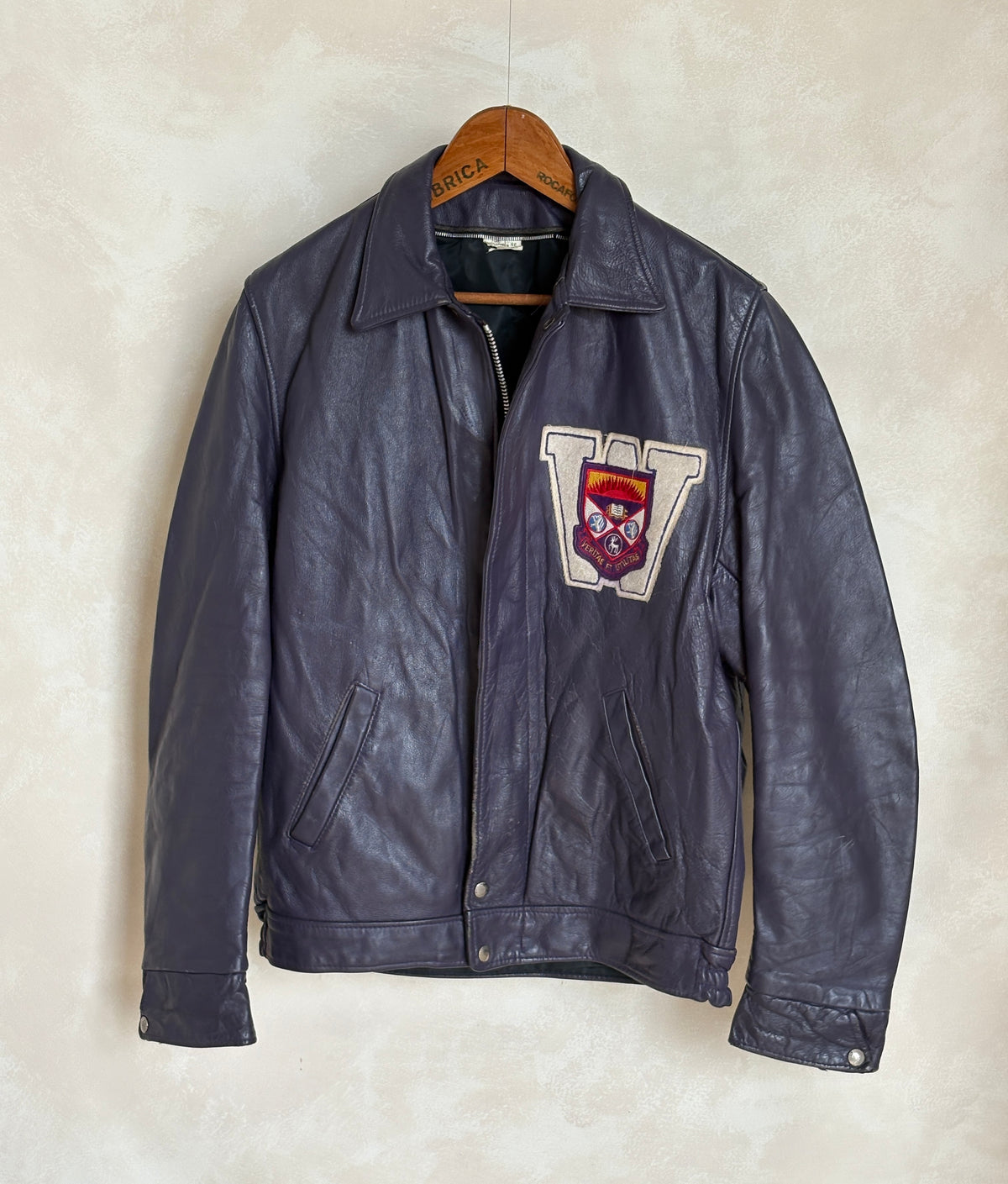Size 42US / 52EU Vintage Leather Hockey Jacket Men’s – Soft Canadian Leather – Made in Canada-AJ357 Studio
