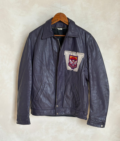 Size 42US / 52EU Vintage Leather Hockey Jacket Men’s – Soft Canadian Leather – Made in Canada-AJ357 Studio