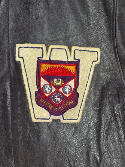 Size 42US / 52EU Vintage Leather Hockey Jacket Men’s – Soft Canadian Leather – Made in Canada-AJ357 Studio
