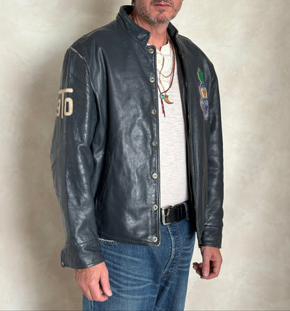 Size Large. Vintage University of Toronto Leather Varsity Jacket 1970s — Canadian College Bomber — RX Pharmacy Faculty — Made in Canada-AJ357 Studio