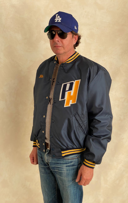 Large, Authentic 70s Nylon Union worker jacket . Embroyed-AJ357 Studio