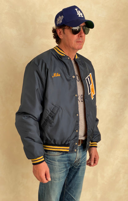 Large, Authentic 70s Nylon Union worker jacket . Embroyed-AJ357 Studio