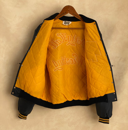 Large, Authentic 70s Nylon Union worker jacket . Embroyed-AJ357 Studio