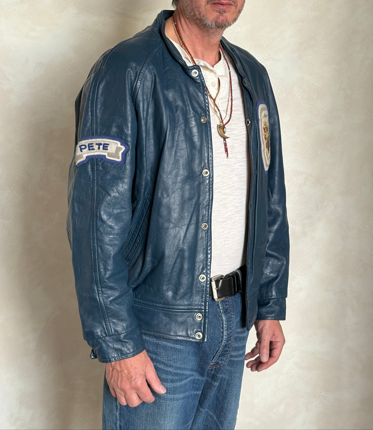 Size 42US / 52EU Vintage 1980s Algonquin College Leather Varsity Jacket — Business Department Bomber — Canadian University Jacket-AJ357 Studio