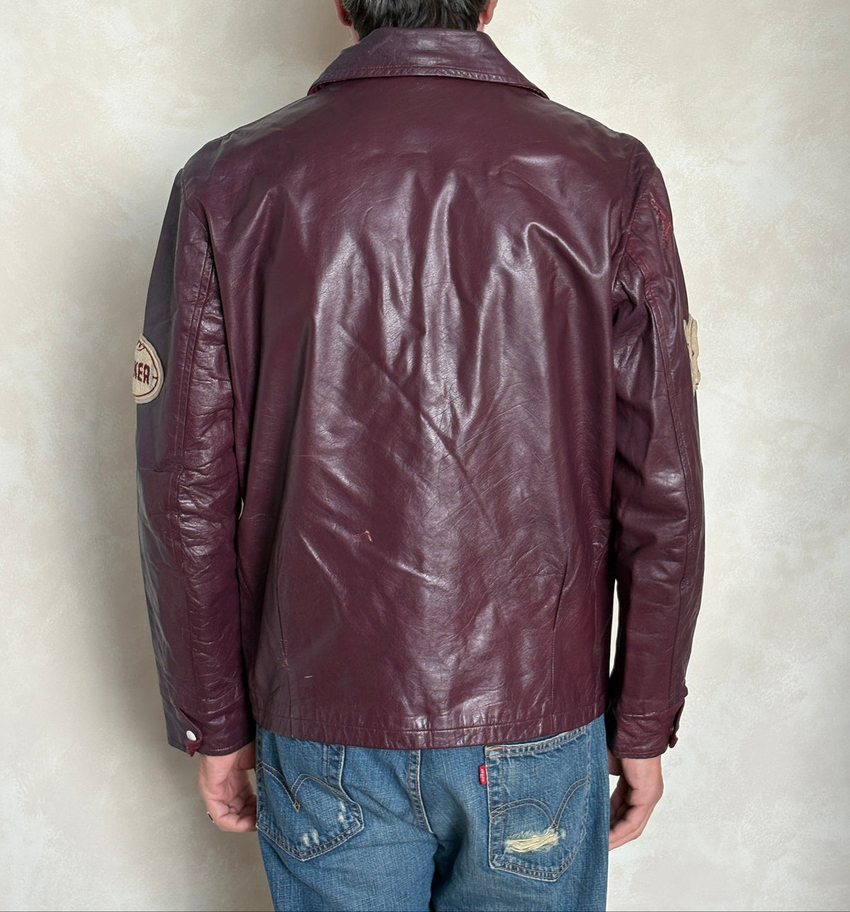 Size 42US / 52EU Vintage 1973 Humberside Collegiate Varsity Leather Jacket — Canadian High School Football — City Champs — Made in Canada-AJ357 Studio