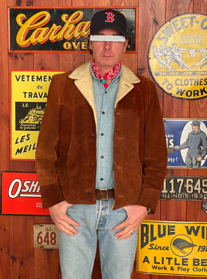 Size 40US Reg (50EU). Vintage suede ranch jacket made in USA-AJ357 Studio