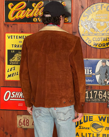 Size 40US Reg (50EU). Vintage suede ranch jacket made in USA-AJ357 Studio