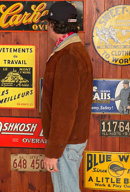 Size 40US Reg (50EU). Vintage suede ranch jacket made in USA-AJ357 Studio
