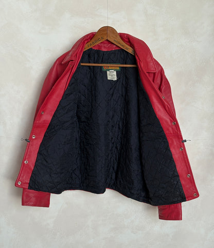 Size 44US / 54EU Vintage Leather Hockey Jacket Men’s Size 44 – Soft Canadian Leather – Made in Canada-AJ357 Studio