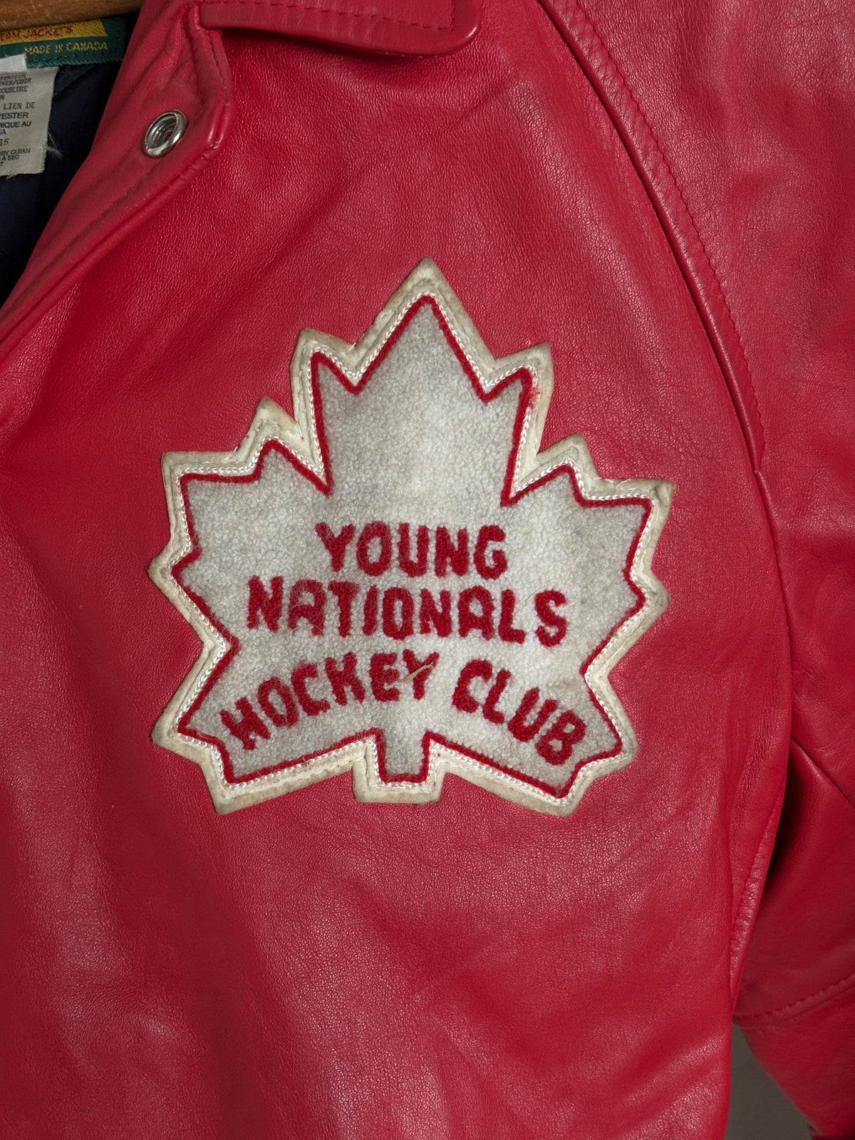 Size 44US / 54EU Vintage Leather Hockey Jacket Men’s Size 44 – Soft Canadian Leather – Made in Canada-AJ357 Studio