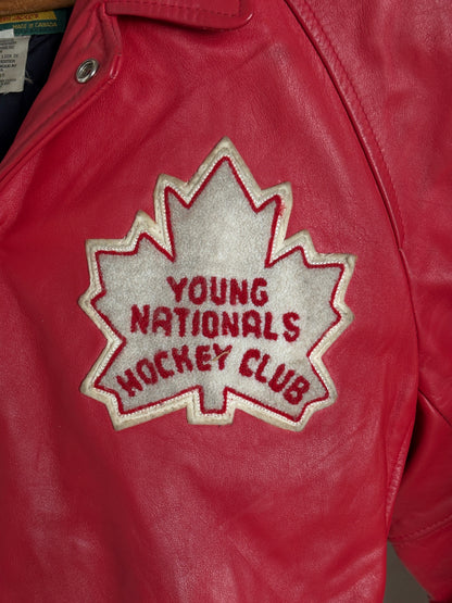 Size 44US / 54EU Vintage Leather Hockey Jacket Men’s Size 44 – Soft Canadian Leather – Made in Canada-AJ357 Studio
