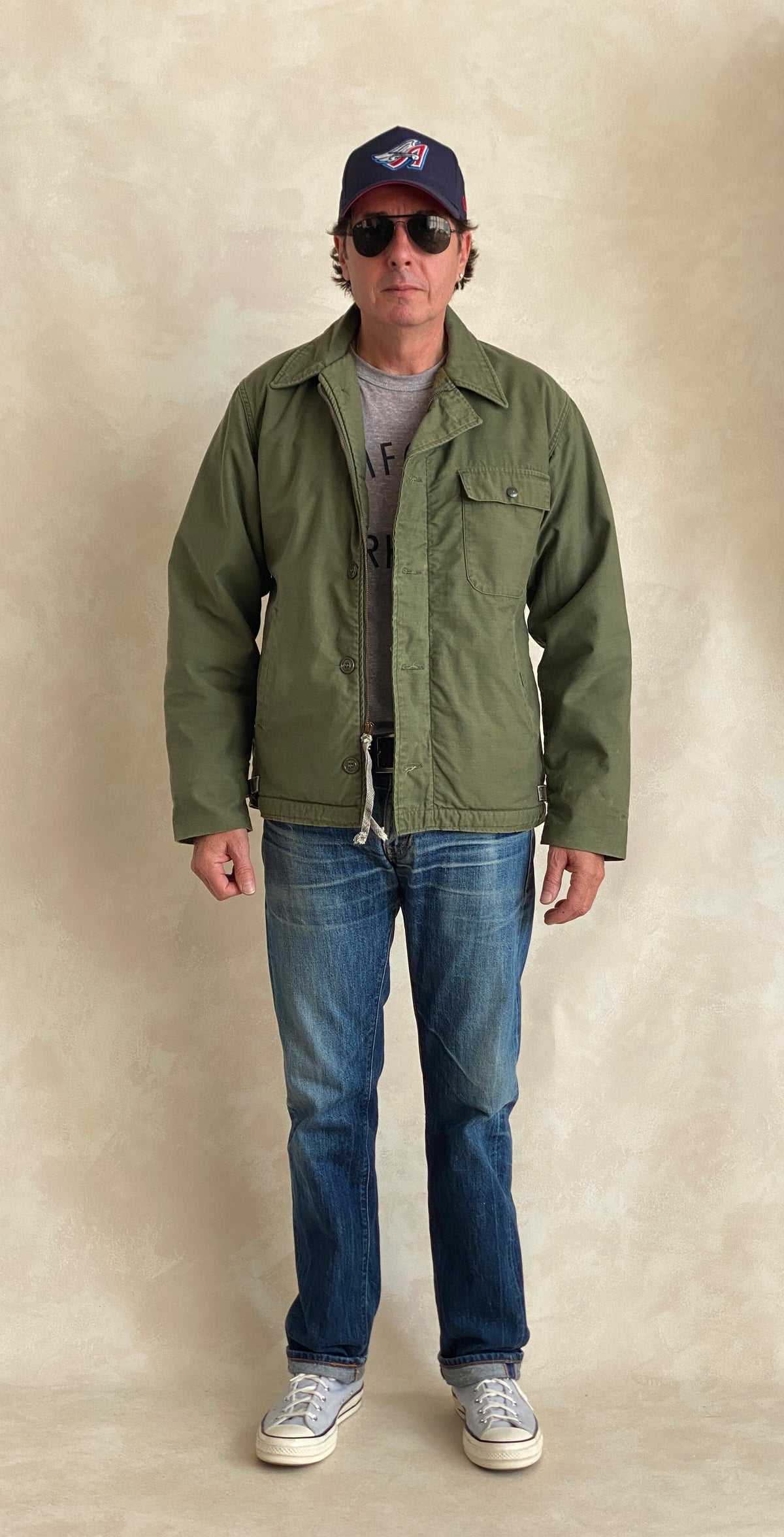 US Navy A-2 Deck Jacket — Authentic Military Outerwear. Size Medium-AJ357 Studio