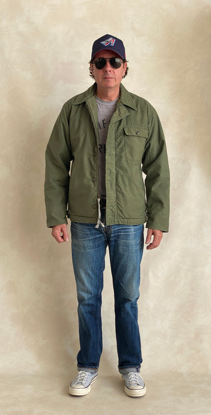 US Navy A-2 Deck Jacket — Authentic Military Outerwear. Size Medium-AJ357 Studio