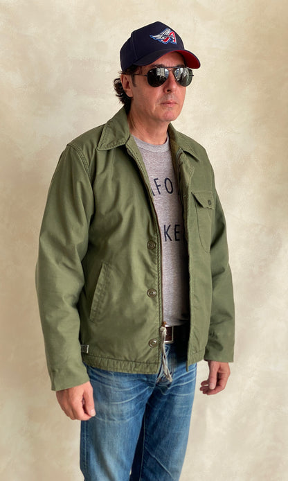 US Navy A-2 Deck Jacket — Authentic Military Outerwear. Size Medium-AJ357 Studio