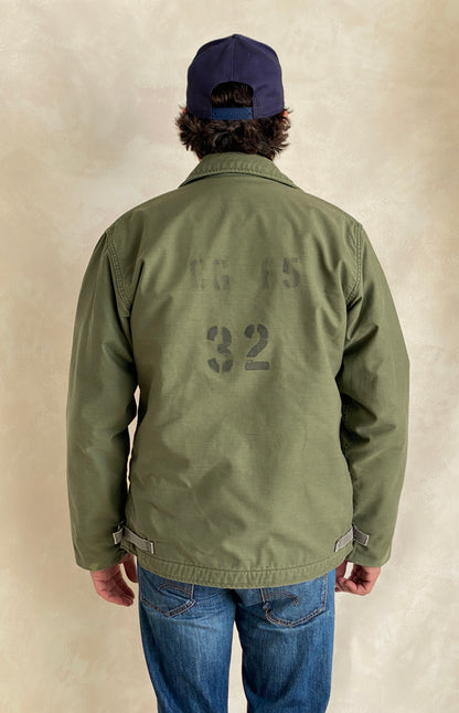 US Navy A-2 Deck Jacket — Authentic Military Outerwear. Size Medium-AJ357 Studio