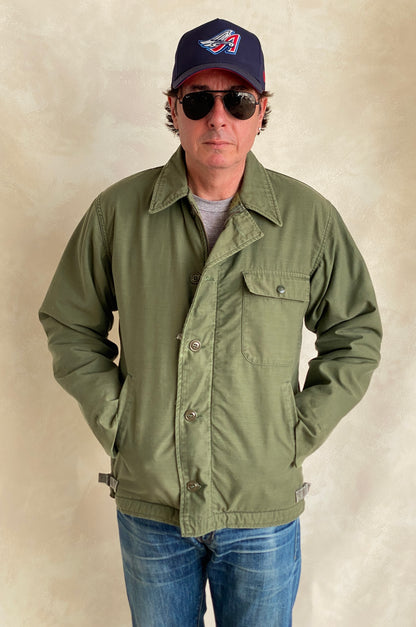 US Navy A-2 Deck Jacket — Authentic Military Outerwear. Size Medium-AJ357 Studio