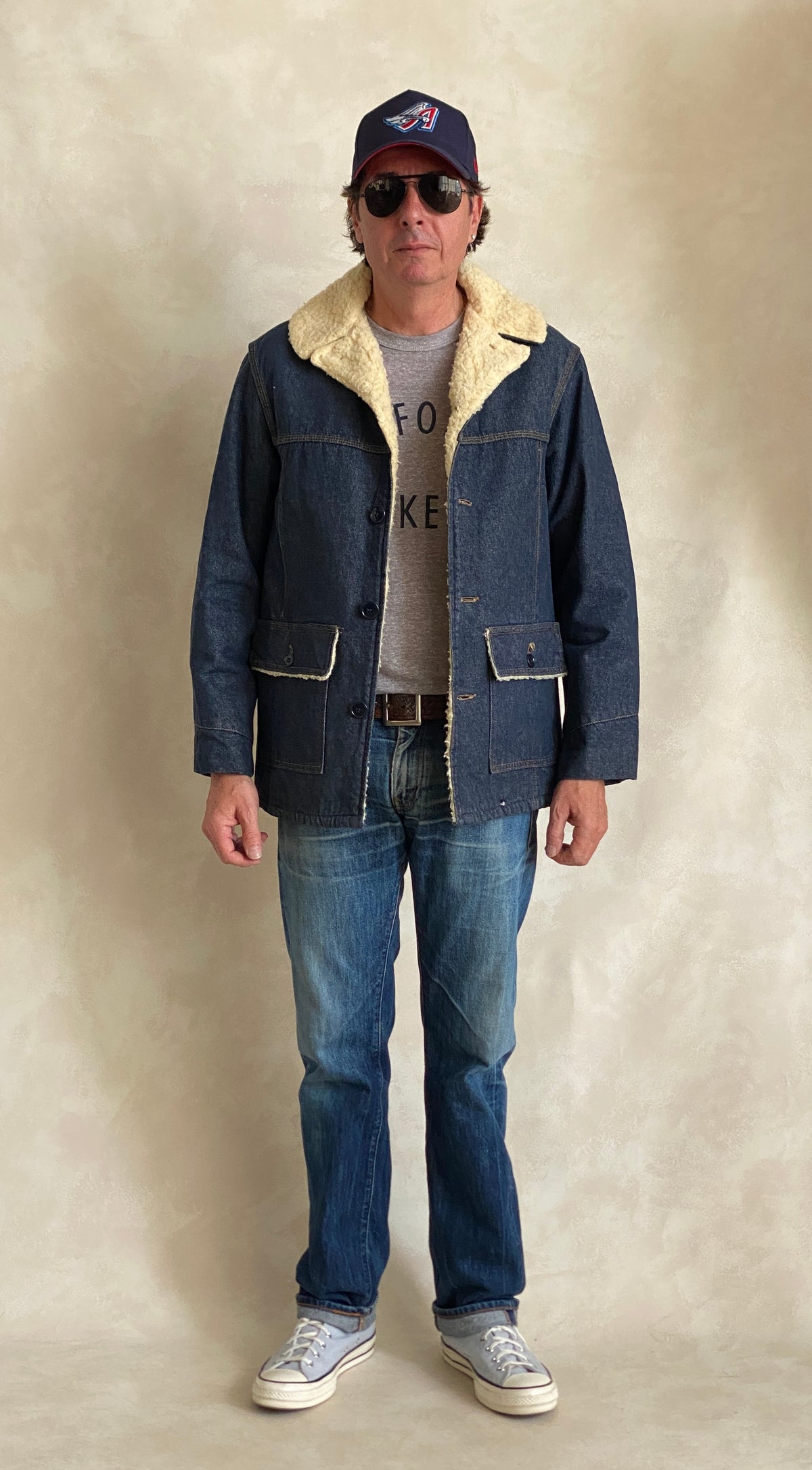 Medium Size Vintage Montgomery Ward Denim Fleece Barn Coat Chore Jacket, Made in USA - Classic Workwear Collectible-AJ357 Studio