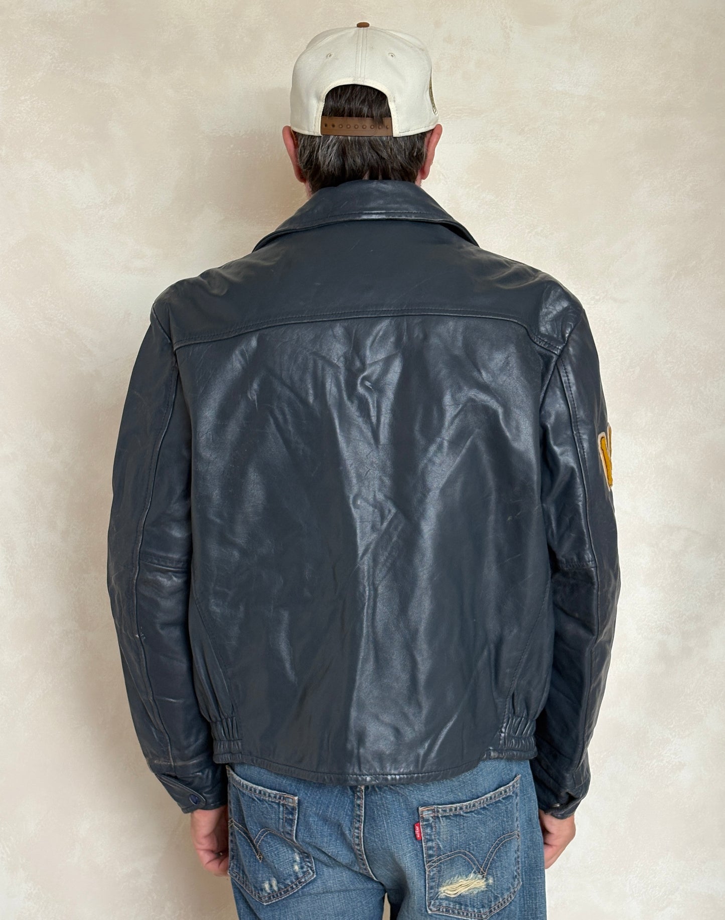 Size 42US / 52EU  Vintage Leather Hockey Jacket – Soft Canadian Leather – Made in Canada