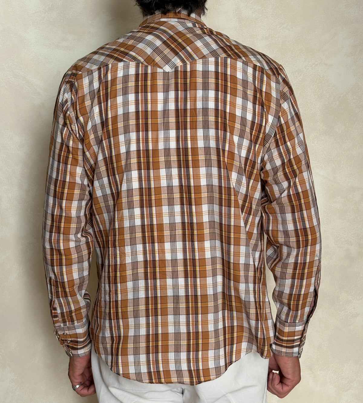 Vintage 80s Youngbloods Authentic Western Plaid Shirt — Pearl Snap — Size Large