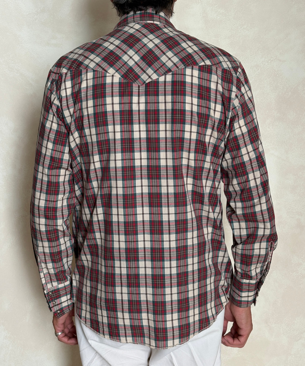 Vintage Rustler Western Plaid Shirt — X-Long Tails — Size Medium
