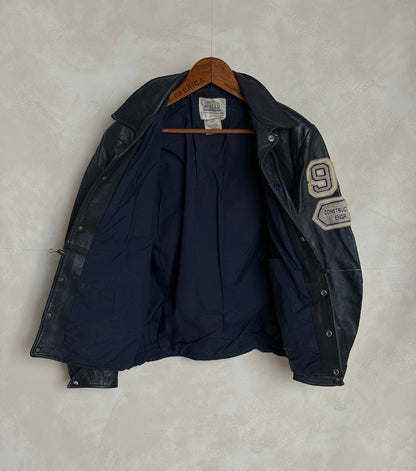 Size 42US / 52EU Vintage 1990 Loyalist College Varsity Leather Jacket — Construction Engineering Program — Made in Canada-AJ357 Studio