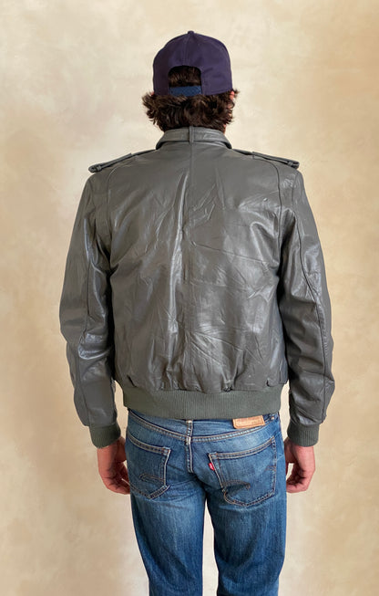 Size 38US (48EU) Vintage 80s Leather Jacket with Removable Lining-AJ357 Studio